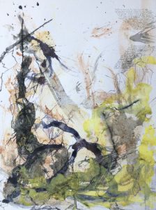 Intuitiv gemalte abstrakte Kunst in Verbindung mit Poesie