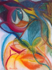 Abstrakte Pastellzeichnung für 'Buntes Leben'