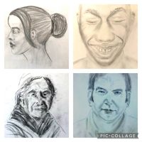 Eine Collage aus verschiedenen Portraitzeichnungen