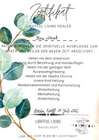 Zertifikat als Lightful Living Coach