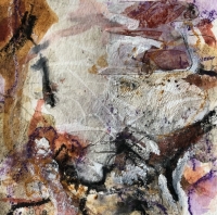Intuitiv, abstrakte Mixed Media Collage Canyon II