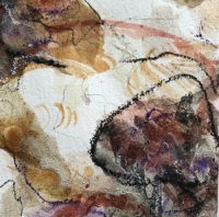 Intuitiv-abstrakte Mixed Media Collage 'Verankert II'