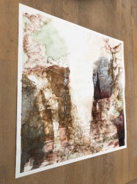 Seitenansicht des Werks 'Zeitspur', intuitive, zeitgenössische Kunst