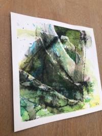 Seitenansicht des Werks Fusion III, eine Mixed Media Collage