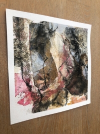 Seitenansicht des Werks Fusion I, eine Mixed Media Collage