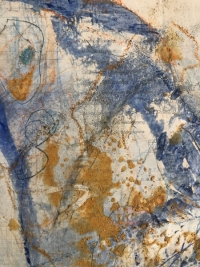 Detailansicht des Werks 'Wenn die Erinnerung tanzt', eine Mixed Media Collage