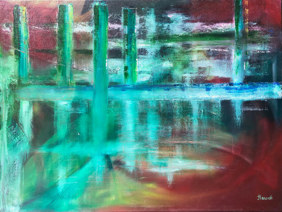 Uferlichter, Öl auf Leinwand, 80x60 cm