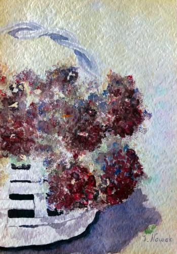 Hortensien, Aquarell auf Papier, 33,9x23,5 cm