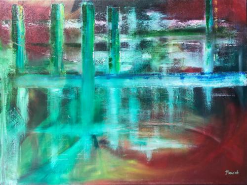 Uferlichter, Öl auf Leinwand, 80x60 cm